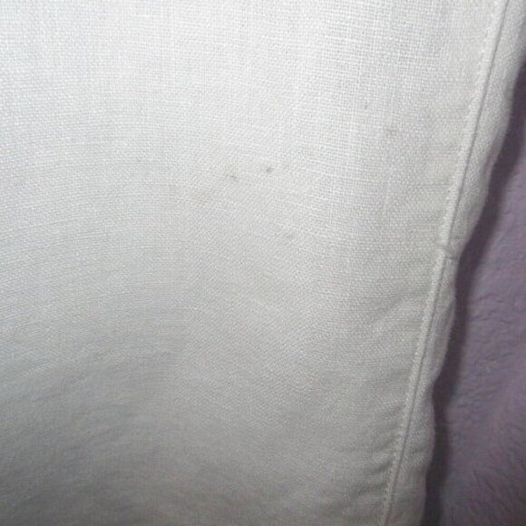 Lands End Women's Linen Wide Leg Pants Size LP High Rise Pockets Crop White Boho - Picture 3 of 10